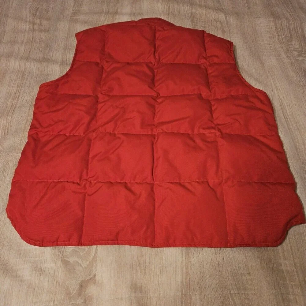 Vtg Black Sheep Inc. Down Puffer Snap & Zipper Vest Mens Size XL 46 Red